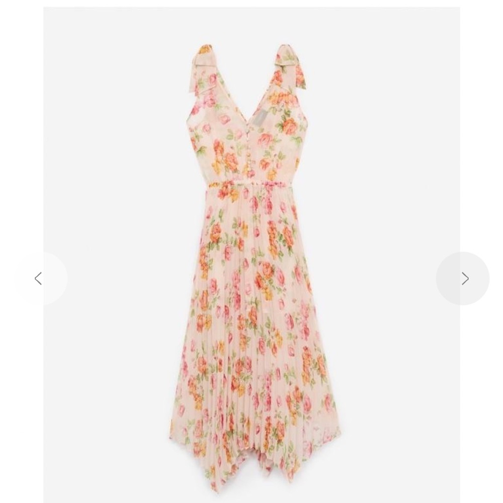 The Kooples Pink Floral Pleated Dress